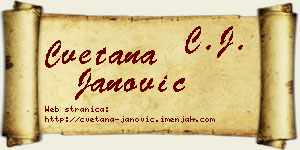 Cvetana Janović vizit kartica